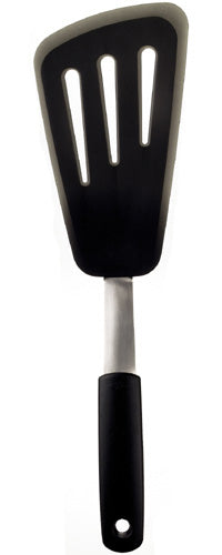 OXO 1071536 Good Grips 11 1/4 High Heat Black Silicone Flexible Solid  Spatula / Turner