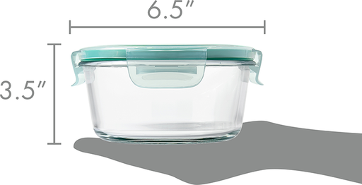 OXO Good Grips SmartSeal 8 Cup Clear Rectangular Glass Container with  Leakproof Snap-On Lid