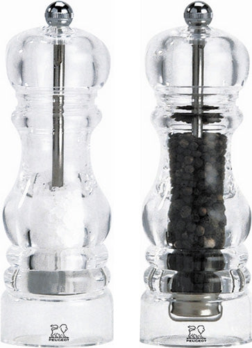 Peugeot Tahiti Duo 6 inch Salt & Pepper Mill Set, Black and White