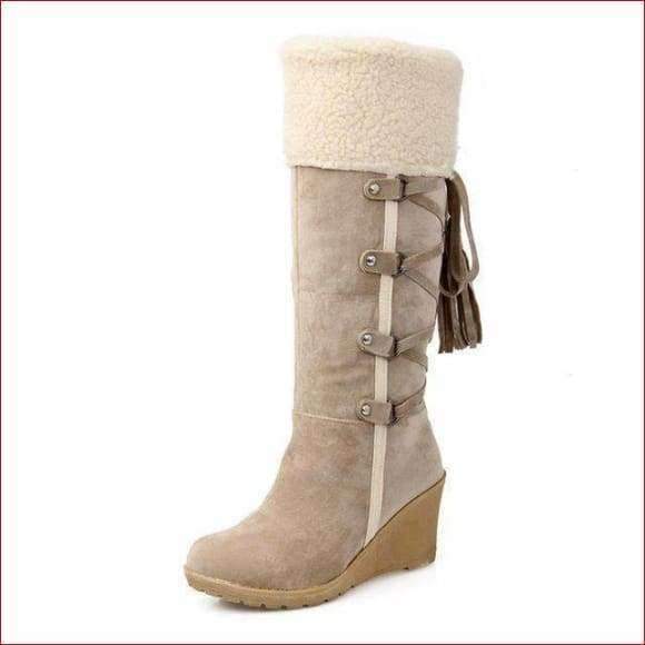 womens wedge knee high boots