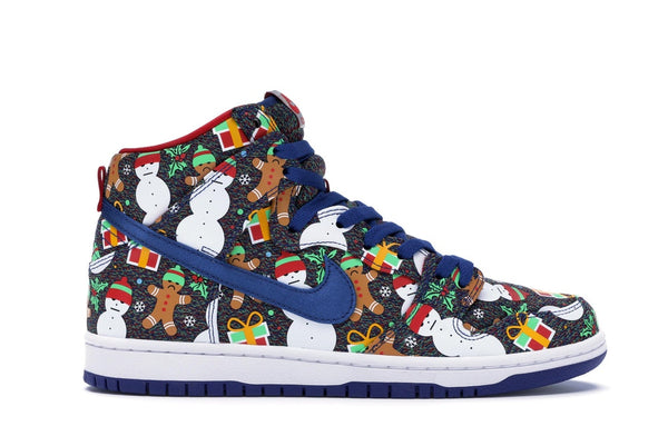 nike sb dunk high ugly christmas sweater