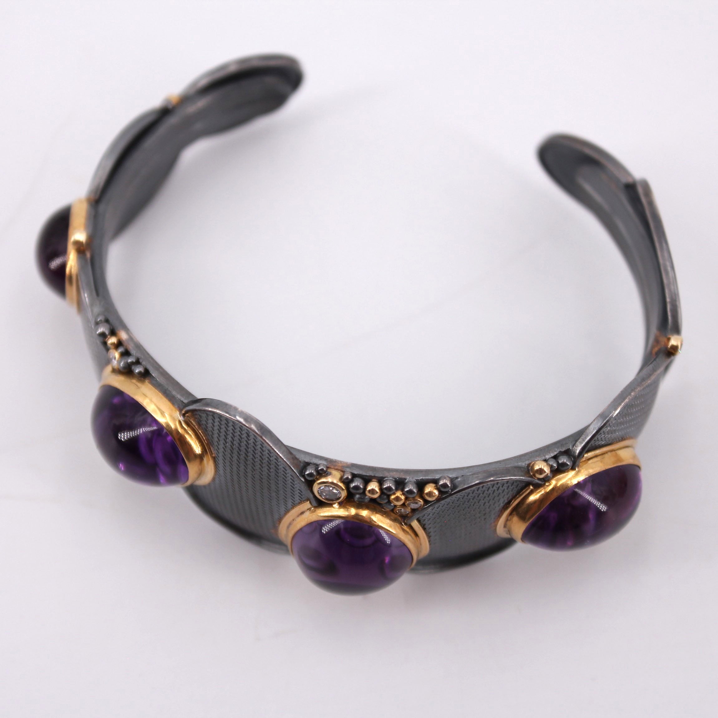 Amethyst and Diamond Cuff