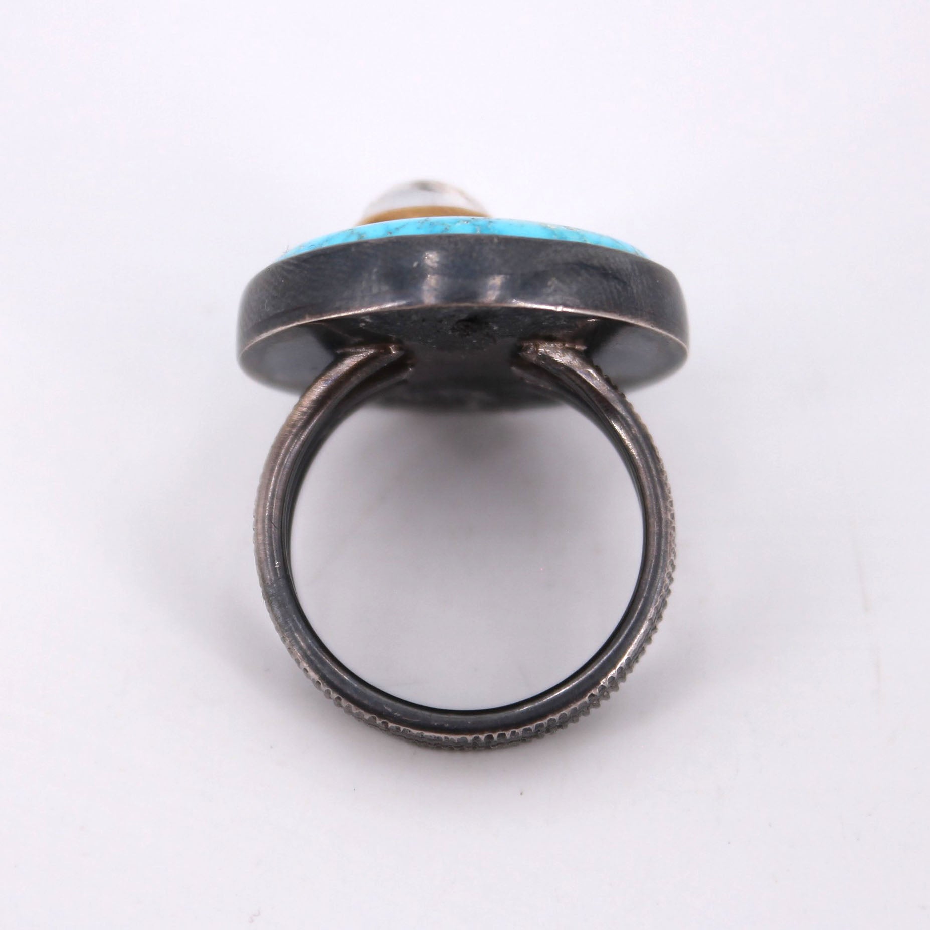 Turquoise and Pyrite Ring