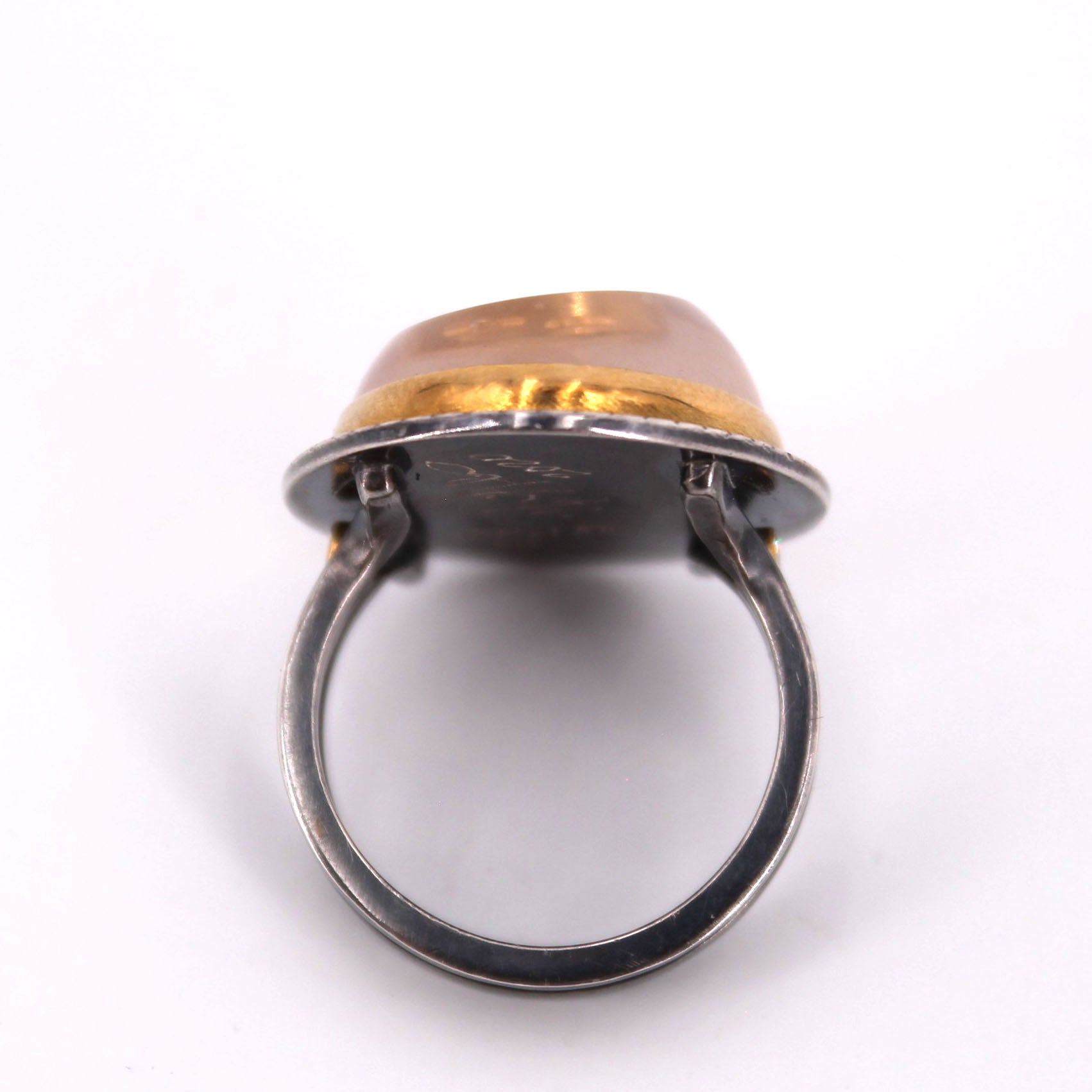 Rose Quartz Hand Carved Ring