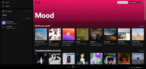 Spotify Personalized mood mixes