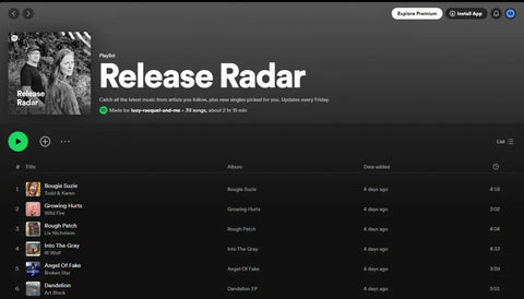 Spotify Release Radar