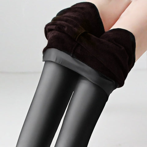 Thermal Leather Leggings