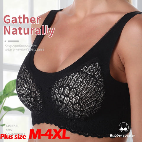 M-XXL Plus Size Seamless Latex Women Bra Vest Style with Back