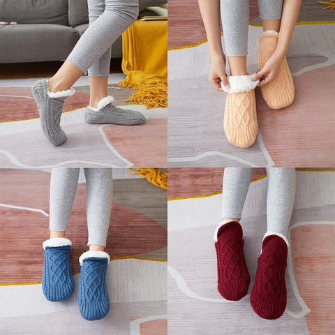 Non-Slip Woven Thermal Socks Slippers