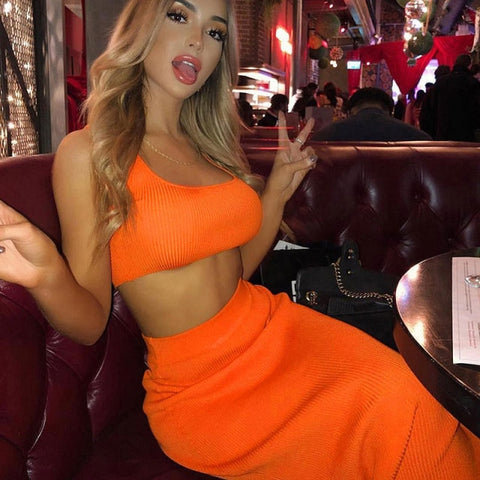 Two-Piece Skirt Set orange