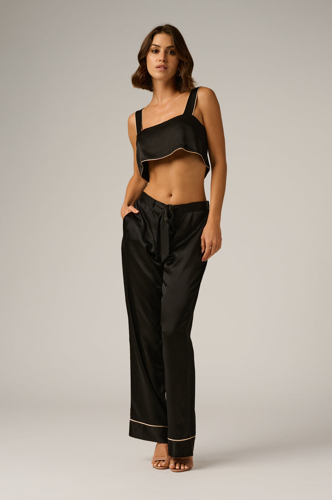 KIKI SILK LOUNGE TIE UP PANT - Kiki de Montparnasse product image