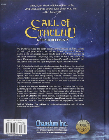 Call Of Cthulhu Rpg 7th Edition Keeper Rulebook Russshopcom - 