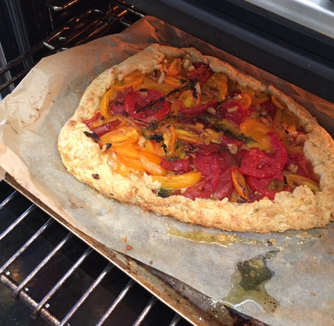 Crostata baking in the oven