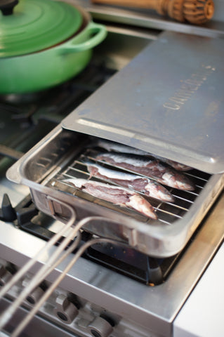 put lid on the stove-top smoker