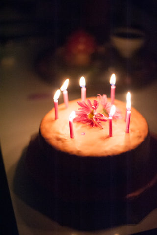 Strawberry Cake with Candles