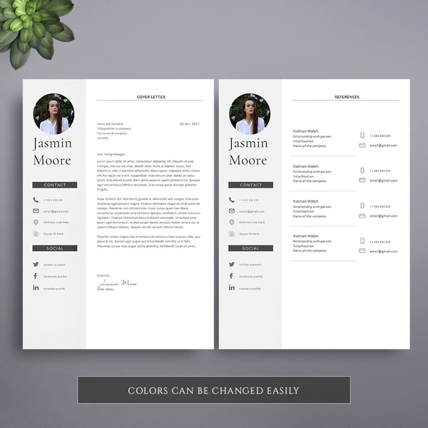 1 Page Professional CV Template. Instant Download ...