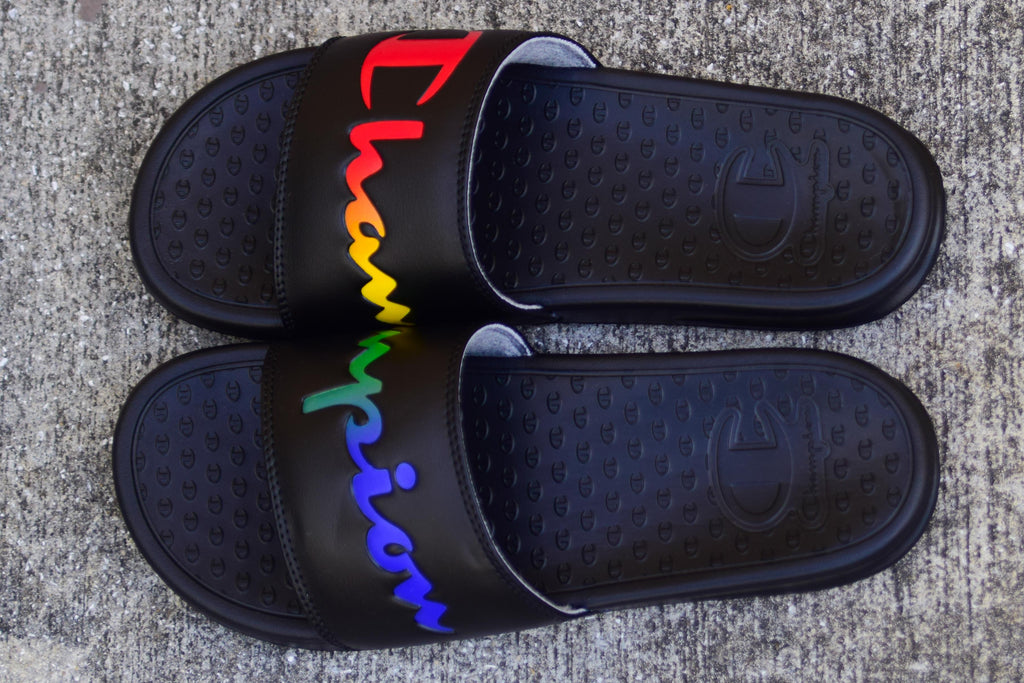 black rainbow champion shoes