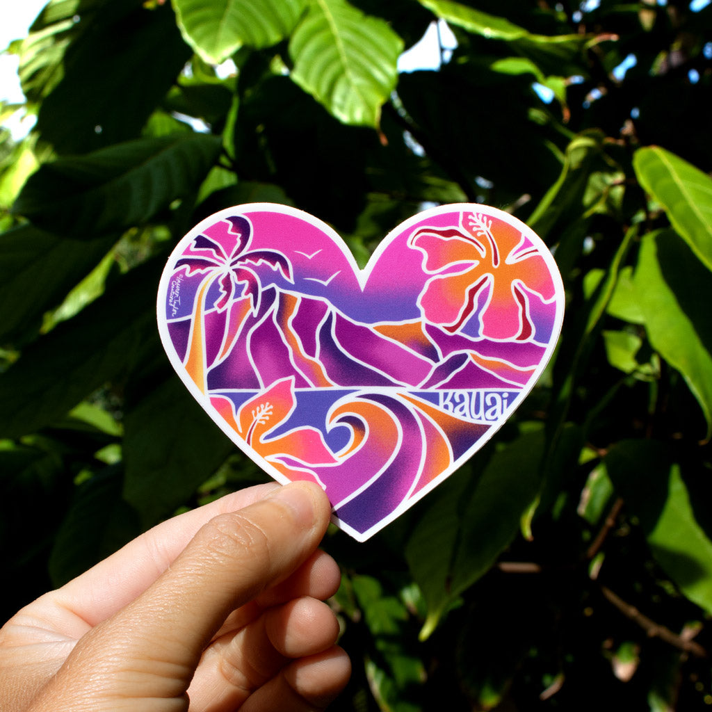 Maui Heart Scenic Sticker Small, Heart Stickers, Maui Stickers, Maui Gift  Ideas, Maui Love, Dishwasher Safe Stickers, Surfing Sticker, Heart 