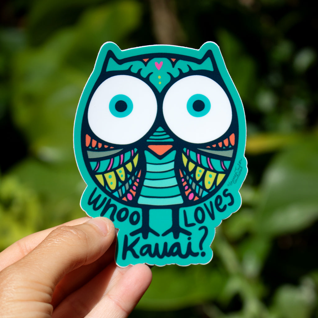 Download Whoo Loves Kauai Teal Sticker Medium Lauren Taylor Creations