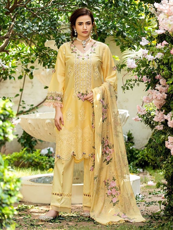 Embroidery On Luxury Lawn Salwar Kameez Pakistani Dress C495b Fabricoz Usa 0319