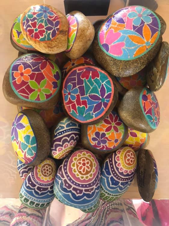 Flowers and easter rock designs