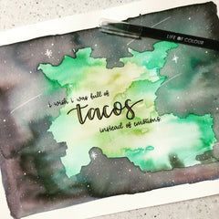lettering with galaxy background