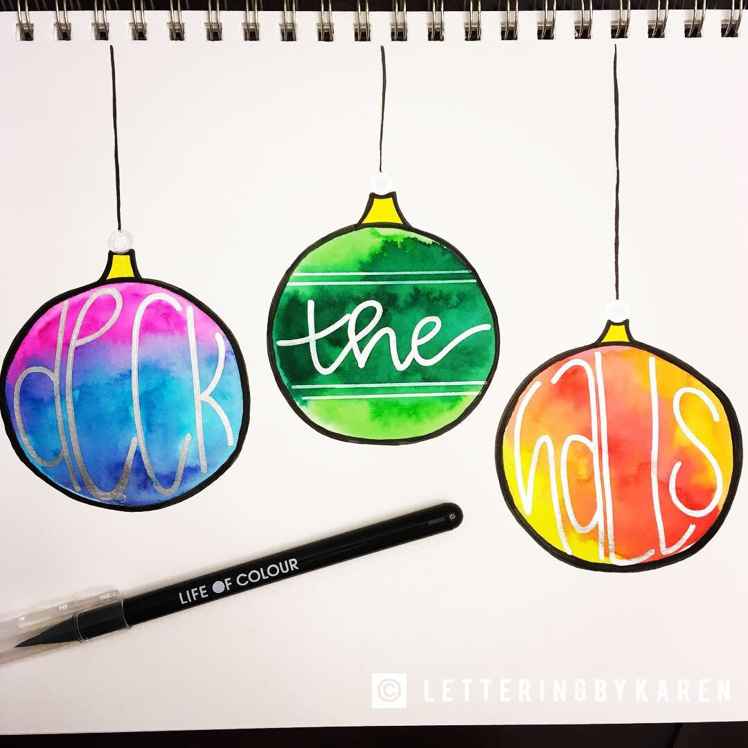 deck the halls christmas decorations using life of colour pens