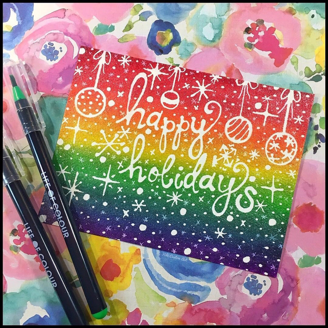 @kikicustomart christmas art with life of colour pens