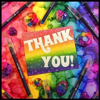 thanks you ow brush lettering by @kikicustomart with life of colour pens