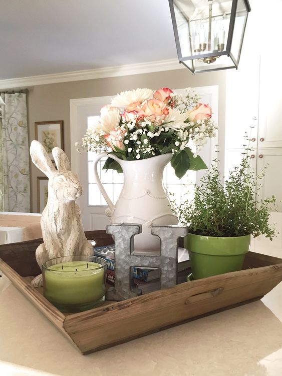 Easter rabbit farmhouse vignette by A Wonderful Thought