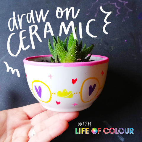 decorate your ceramics with life of colour pens