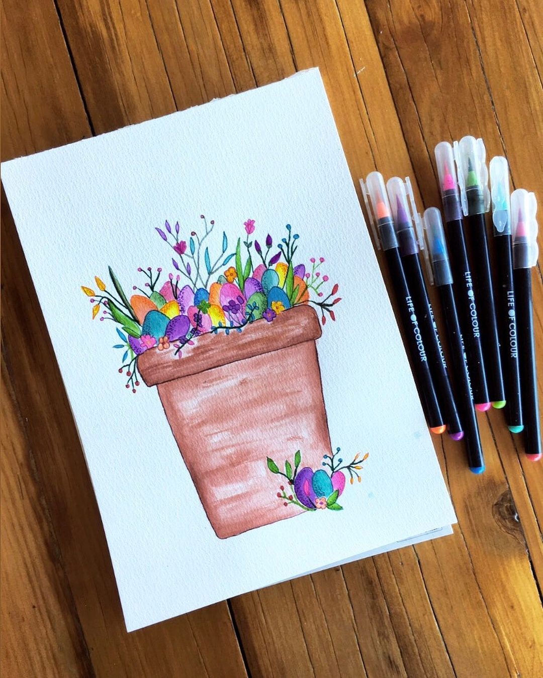 Easter themed watercolour painting