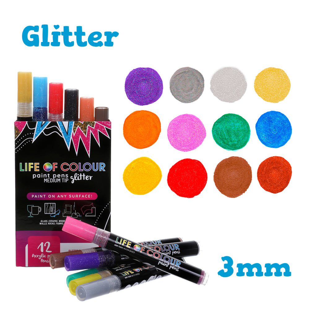 All Art Supplies for Painting  Glitter paint pens, Paint marker pen, Paint  pens