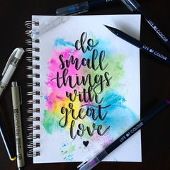 lettering with watercolour background