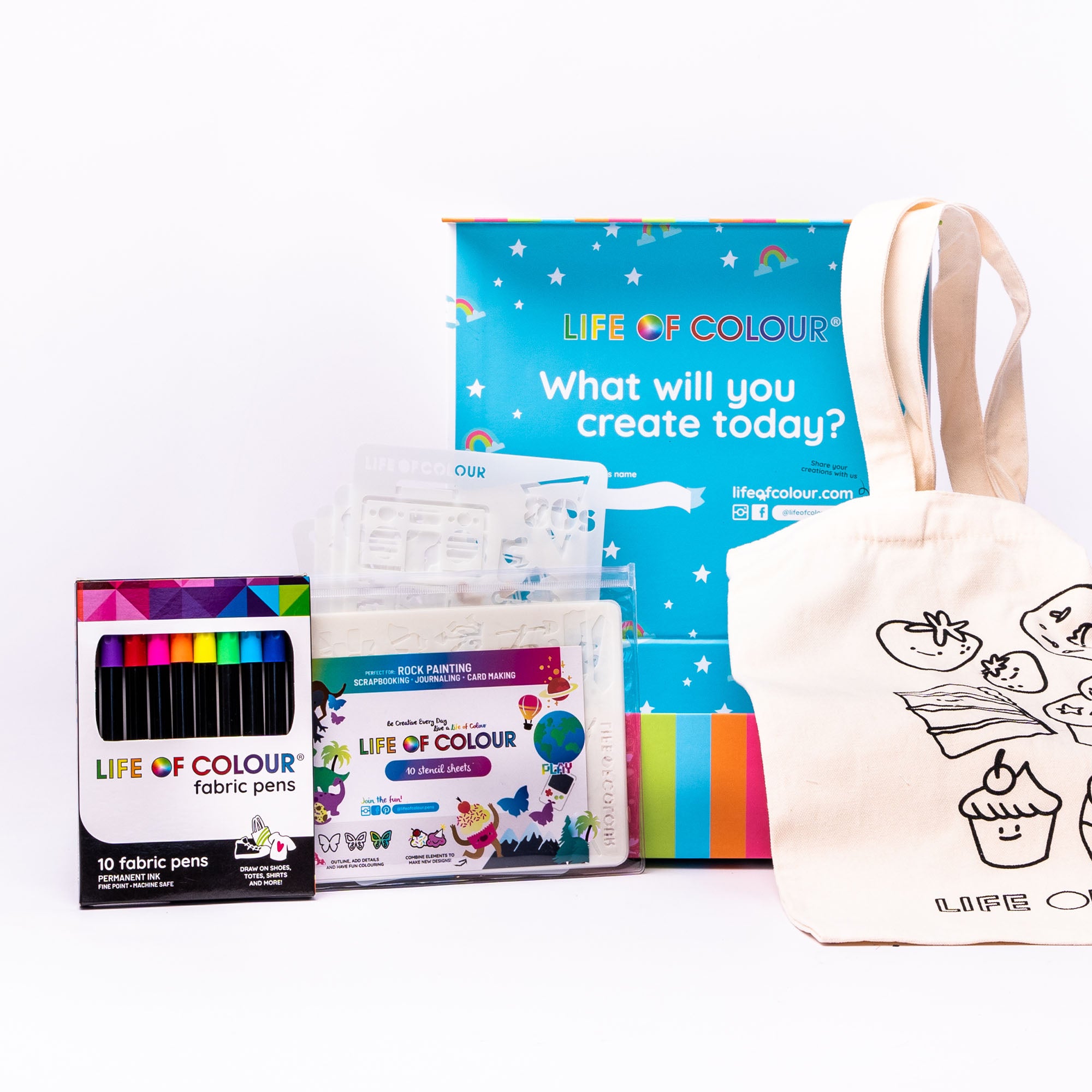 Colour-In Lineart Canvas Tote Bags - Life of Colour