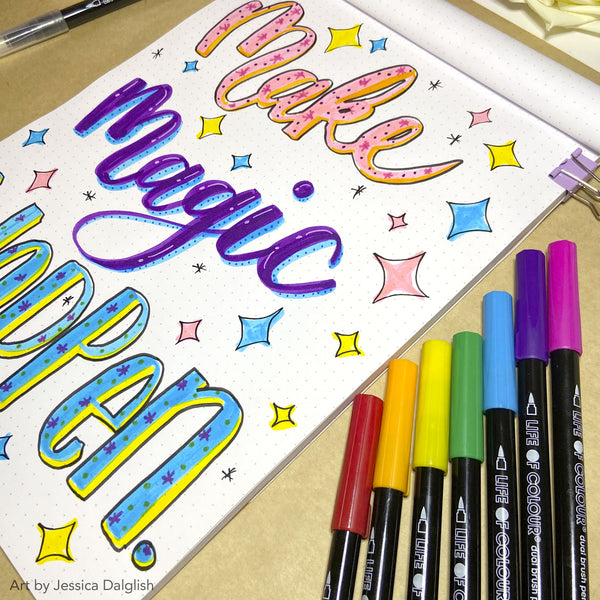 Dual Brush Pens Basics: lettering, journaling and more! - Life of Colour