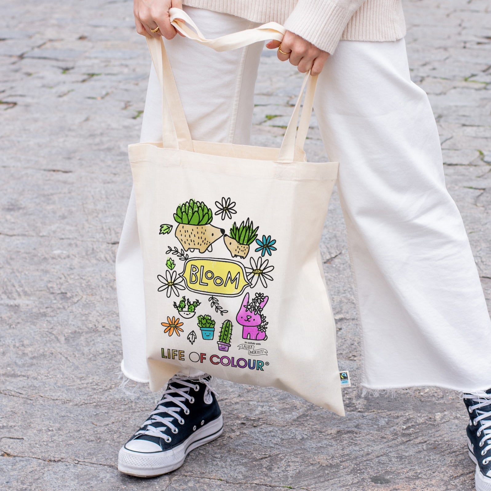 Hand PAINTED TOTE BAG/ Mandala Bag/ Colorful Flower Bag/ Cute Tote Bag/  Painted Fabric Bag/ Green Shopping Bag/ Mandala Tote Bag