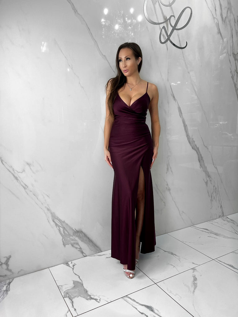 Burgundy wine red gown