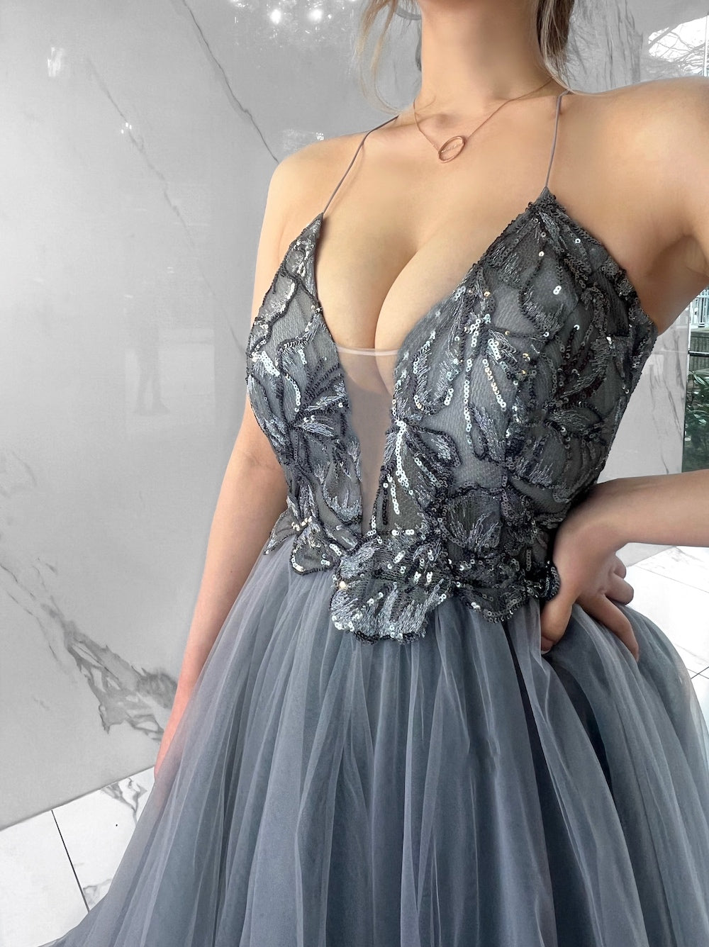 Honey Couture Dress, Women's Silver Dresses – CityLux Boutique
