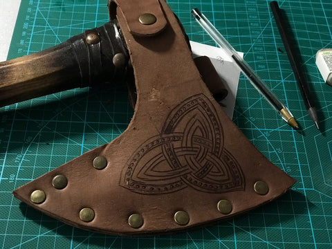 how to make a viking axe - Making a sheath