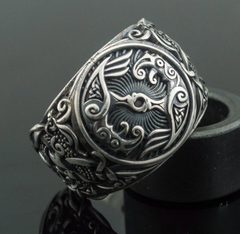 raven ring - viking symbols