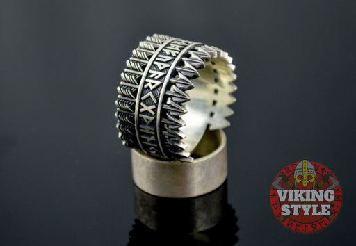 Runic Ring - Chainmail, 925 Silver — VikingStyle