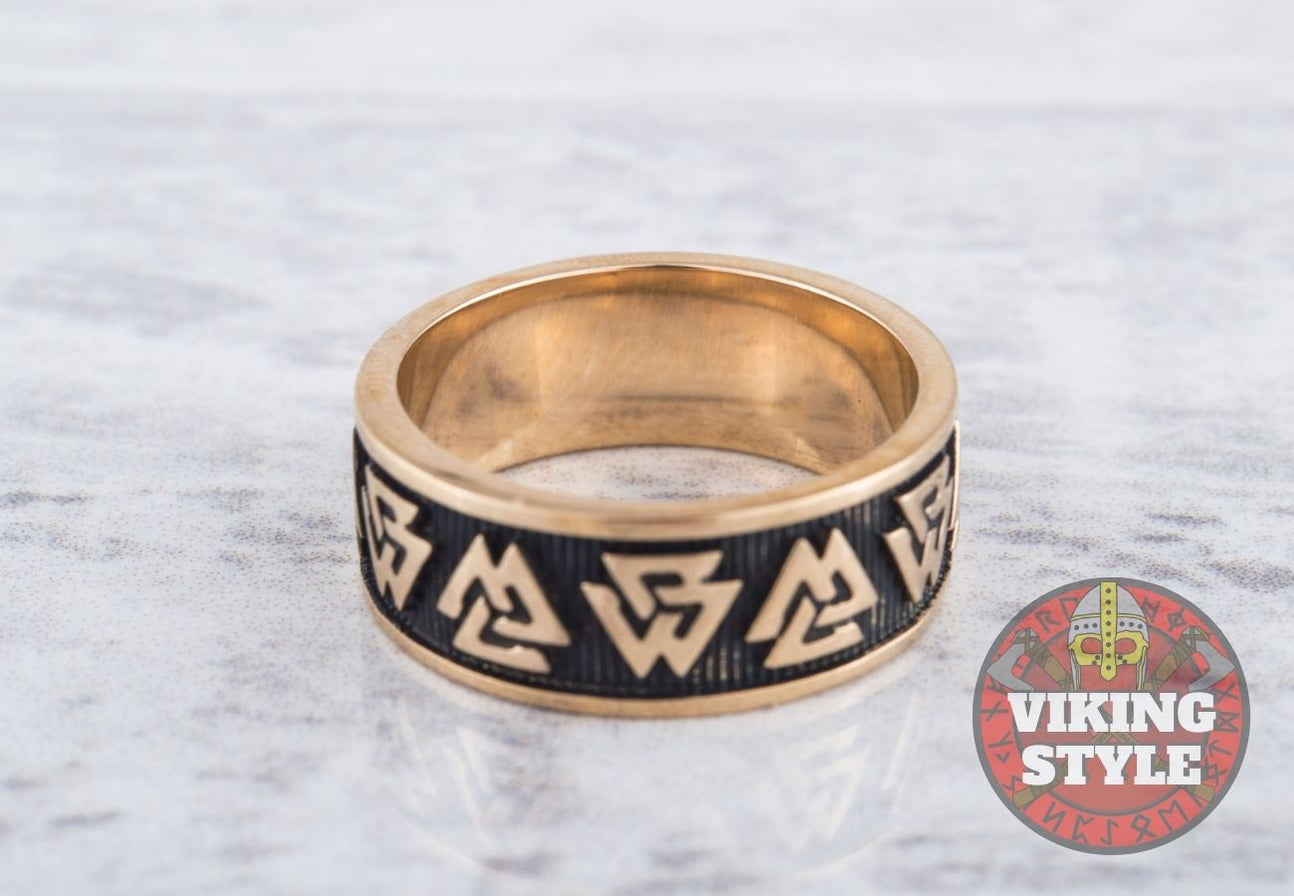 bronze valknut ring