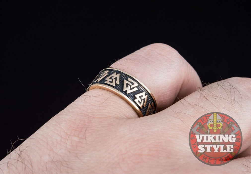 bronze valknut ring