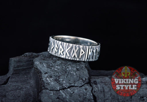 Runic Ring - Chainmail, 925 Silver — VikingStyle