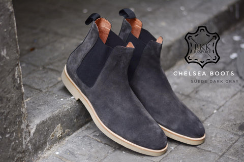 dark gray chelsea boots