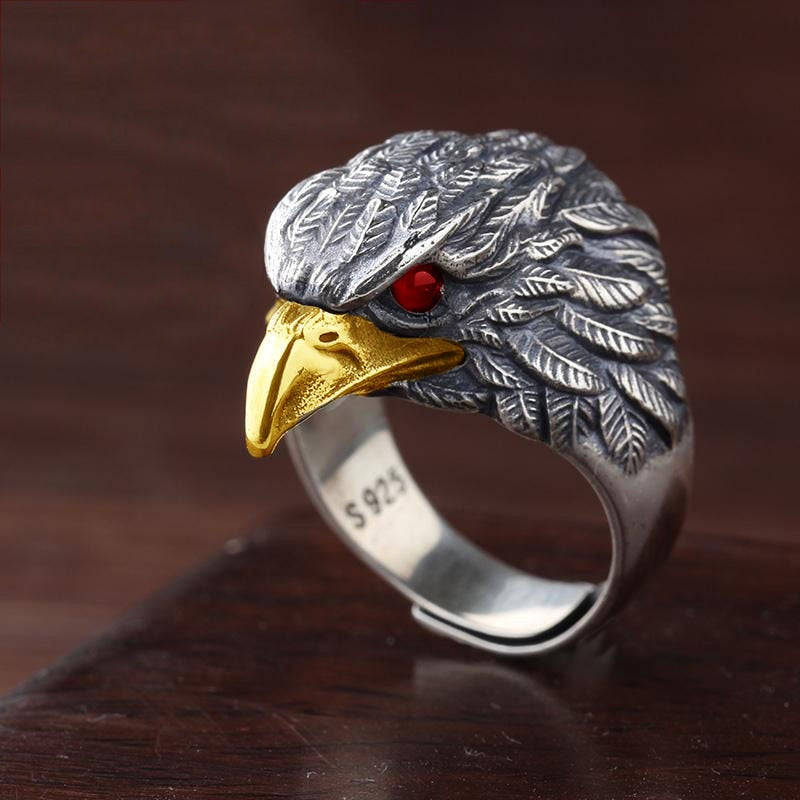 Unique S925 Silver Eagle Head Ring – Animals Realm