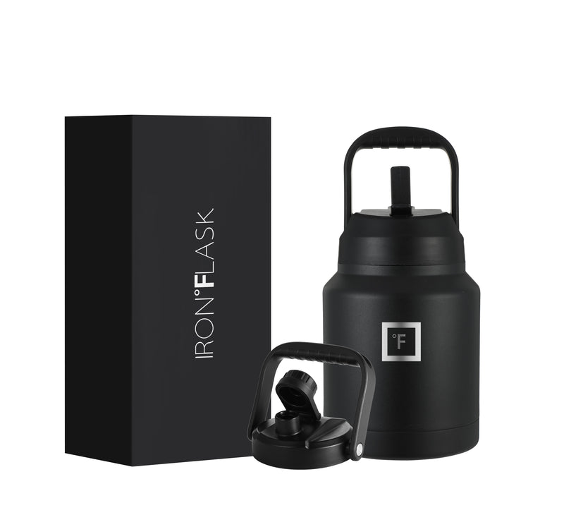 Iron Flask Wide Mouth Water Bottle with 3 Lids - Midnight Black - Shop  Travel & To-Go at H-E-B