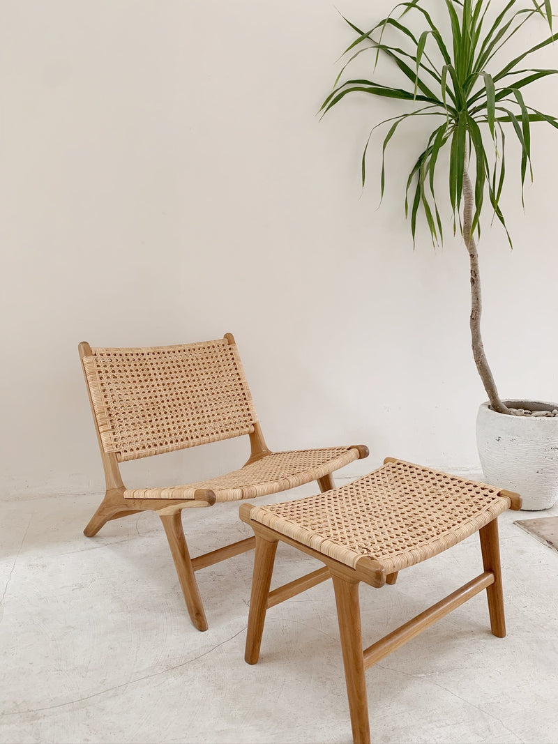 teak and rattan chair