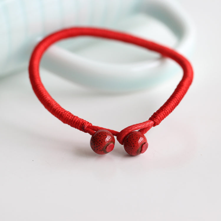 Tibetan Red String Bracelet Buddhist Lucky Charm  Buddha  Karma